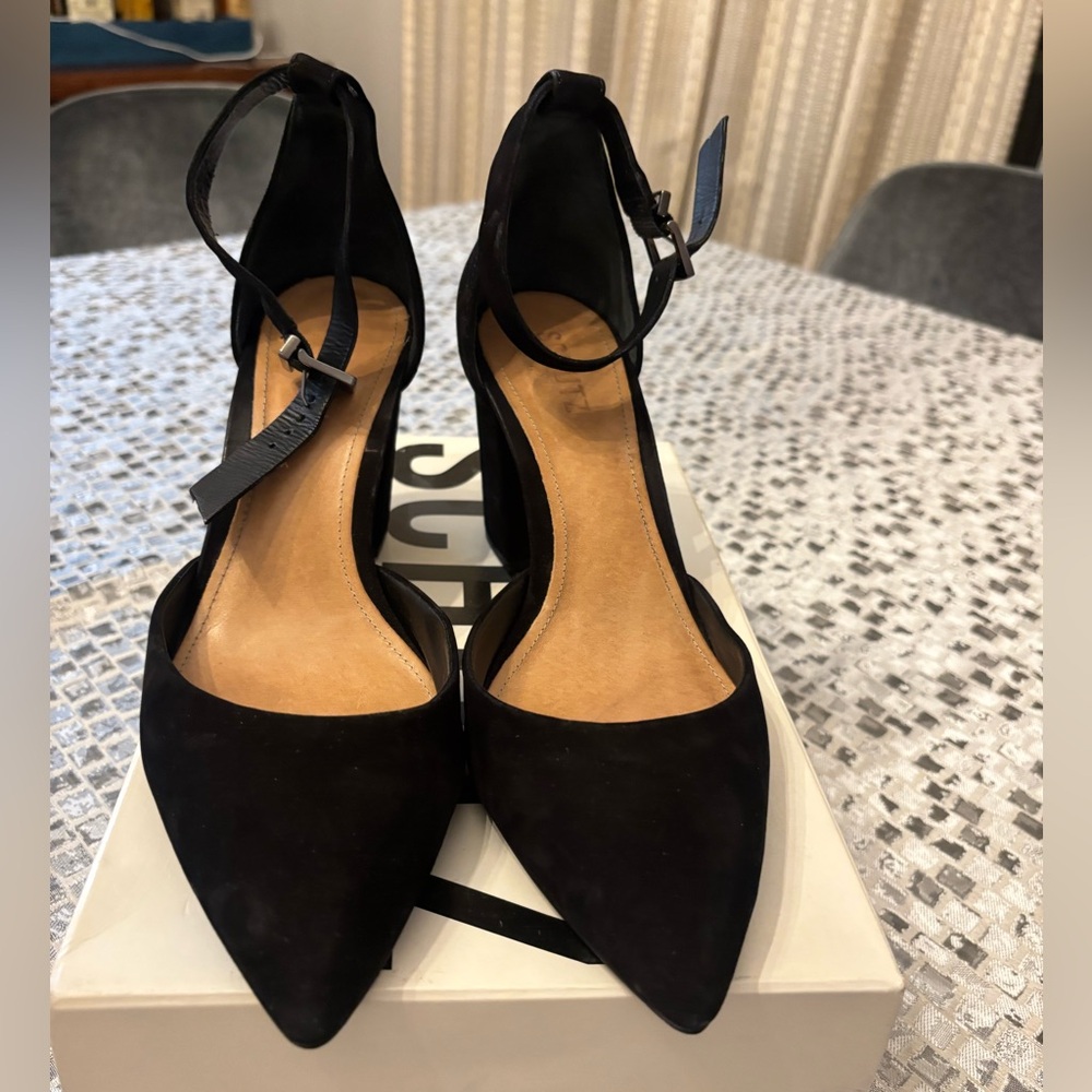 SCHUTZ Black Ankle Strap Heels